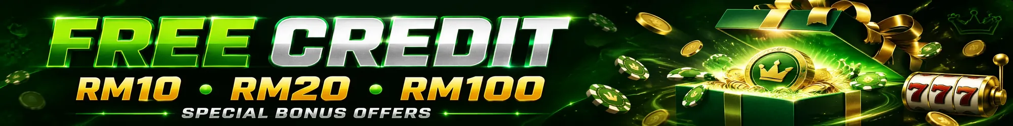Free Credit RM10, RM20, RM100 special bonus offers
